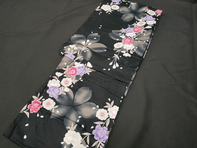 平和屋本店■浴衣 まとめて 3点 蜻蛉 花柄 紫陽花 朝顔 ラメ 綿紅梅 など 着用可能多数 ppp2196 km
