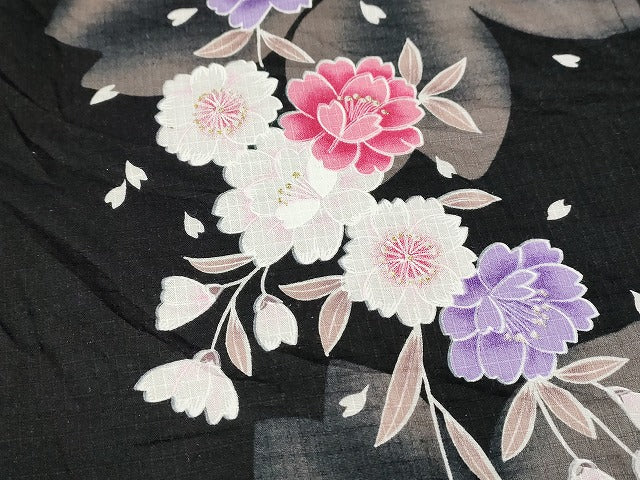 平和屋本店■浴衣 まとめて 3点 蜻蛉 花柄 紫陽花 朝顔 ラメ 綿紅梅 など 着用可能多数 ppp2196 km