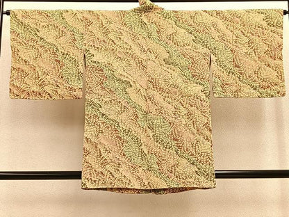 平和屋着物∞道中着　道長葉尽くし文　正絹　逸品　BAAU0043gt