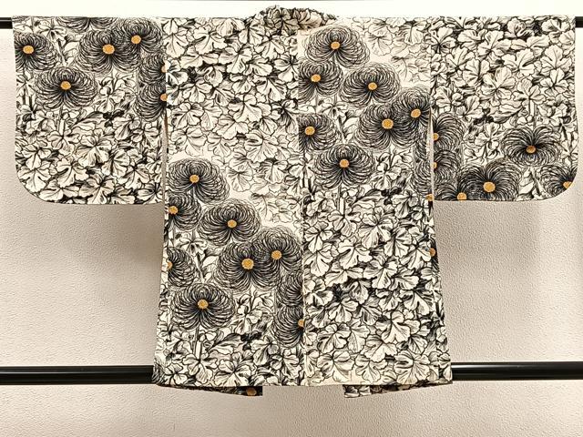 平和屋着物＃羽織　手描き　乱菊　草花文　金彩　正絹　逸品　未使用　BAAU0093gt
