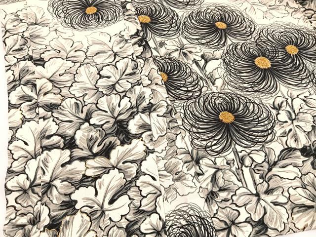 平和屋着物＃羽織　手描き　乱菊　草花文　金彩　正絹　逸品　未使用　BAAU0093gt