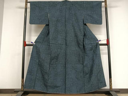平和屋着物●上質な紬 花繋ぎ 正絹 逸品 未使用 AAAW4275np
