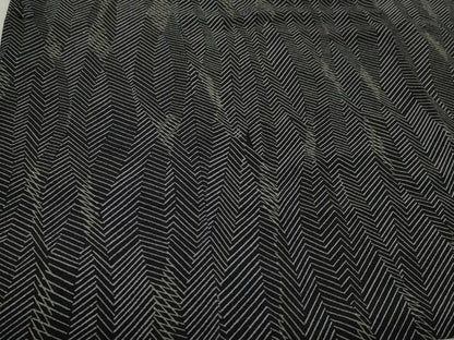 平和屋着物∞道行コート よろけ縞 黒地 正絹 逸品 CAAT5832id
