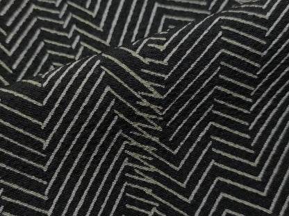 平和屋着物∞道行コート よろけ縞 黒地 正絹 逸品 CAAT5832id