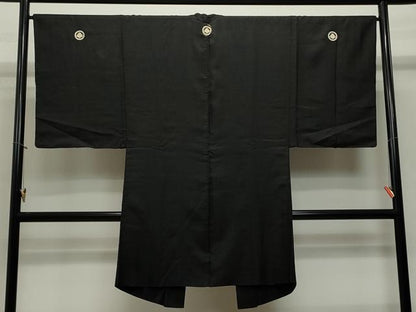 平和屋着物∞男性 長羽織 黒紋付き 正絹 逸品 CAAT5847id