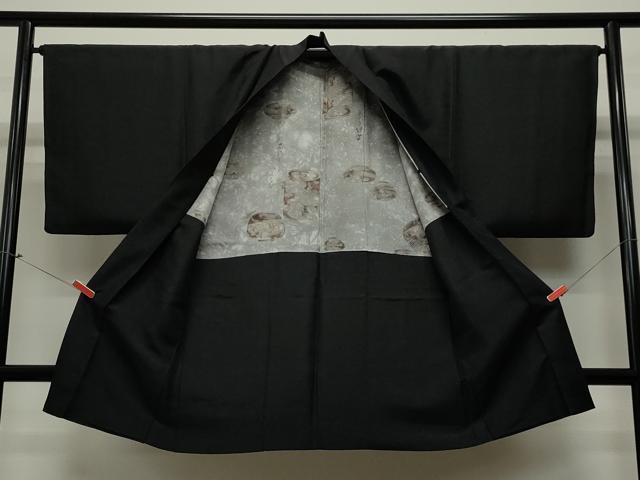 平和屋着物∞男性　長羽織　黒紋付き　正絹　逸品　CAAT5849id