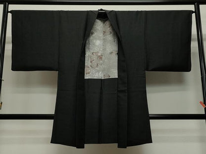 平和屋着物∞男性　長羽織　黒紋付き　正絹　逸品　CAAT5849id