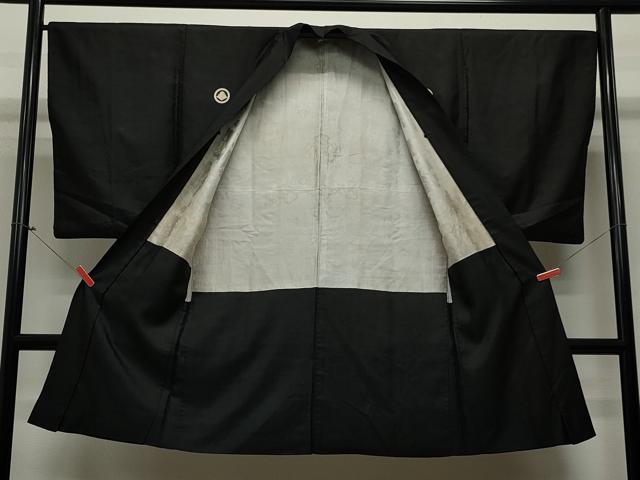 平和屋着物∞男性 長羽織 黒紋付き 正絹 逸品 CAAT5847id