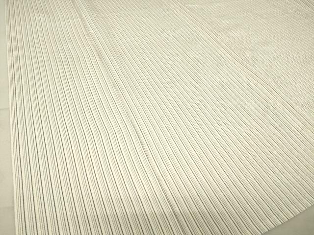 平和屋着物▽本塩沢　単衣　縞　正絹　逸品　DAAT9352az