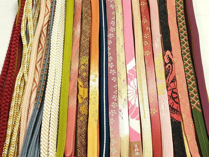 平和屋着物●和装小物 帯締め20本 高麗組 冠組 笹浪組 金銀糸 逸品 DAAT0772by