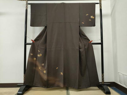 平和屋着物●訪問着 刺繍 楓 暈し染め 金銀彩 正絹 逸品 CAAU1912yc