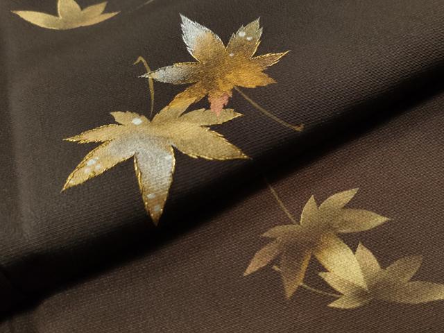 平和屋着物●訪問着 刺繍 楓 暈し染め 金銀彩 正絹 逸品 CAAU1912yc