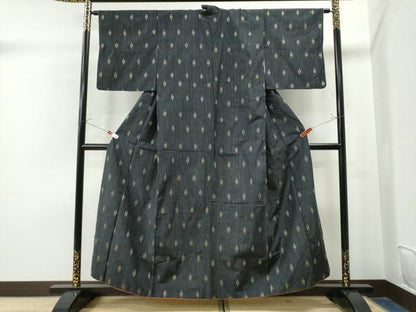 平和屋着物●上質な紬 幾何学文様 正絹 逸品 CAAU1917yc