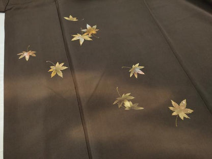 平和屋着物●訪問着 刺繍 楓 暈し染め 金銀彩 正絹 逸品 CAAU1912yc