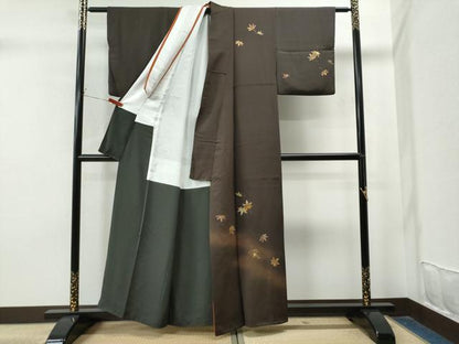 平和屋着物●訪問着 刺繍 楓 暈し染め 金銀彩 正絹 逸品 CAAU1912yc