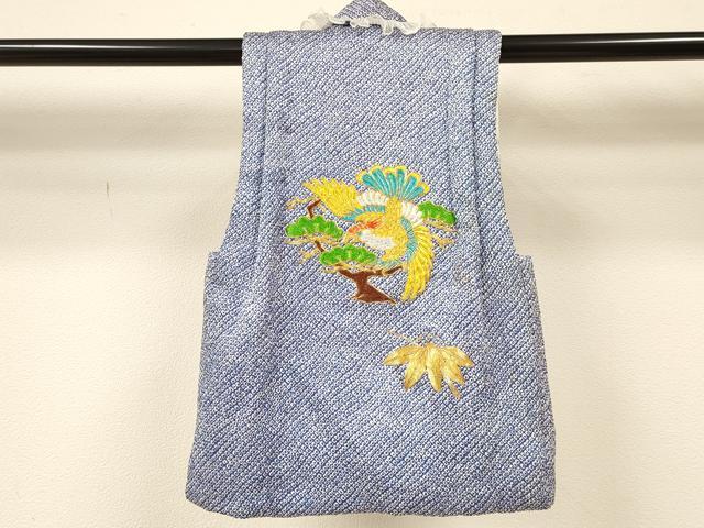 平和屋着物[]七五三　男の子　被布セット　駒刺繍　鳳凰　笹松文　洗える着物　DAAS9068ma