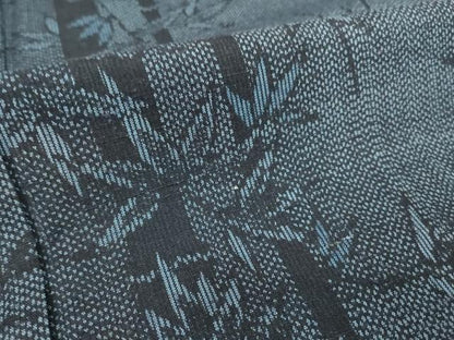 平和屋着物▽結城紬 単衣 笹竹文 正絹 逸品 DAAT9511az