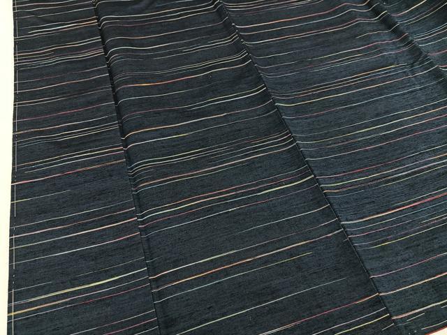 平和屋着物●上質な紬 横縞 正絹 逸品 未使用 BAAU4609gt