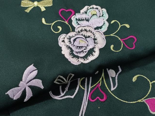 平和屋着物●女性 行灯袴 総刺繍 花唐草文 高麗納戸色 卒業式 洗える着物 未使用 CAAU9807vf