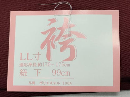 平和屋着物●女性 行灯袴 総刺繍 花唐草文 葡萄色 卒業式 洗える着物 未使用 CAAU9791vf