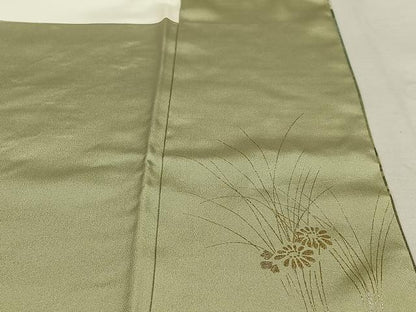 平和屋着物●訪問着 刺繍 花籠文 暈し染め 金糸 金彩 正絹 逸品 AAAX0664zg