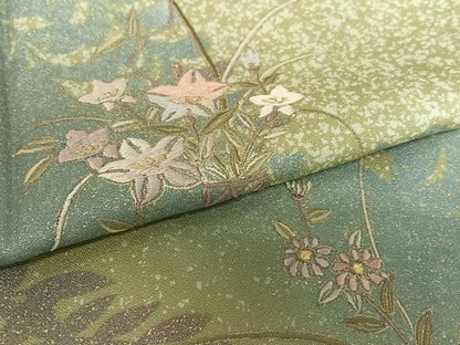 平和屋着物●訪問着 刺繍 花籠文 暈し染め 金糸 金彩 正絹 逸品 AAAX0664zg