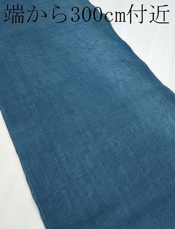 平和屋本店■超希少　夏物　人間国宝 千葉あやの 重要無形文化財 正藍冷染 名古屋帯 帯反物 流水文 麻 木箱付き 逸品 未使用　CYAA2829s5