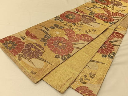 平和屋着物◎佐賀錦 六通柄京袋帯 草花文 金銀糸 正絹 逸品 CAAV1901qv