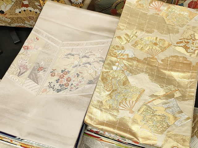 平和屋本店■袋帯 西陣 まとめて100点 向かい鳳凰 向かい鶴 向かい蝶 風景 更紗 花柄 宝相華 金銀糸 未使用品あり 全て正絹 se3403