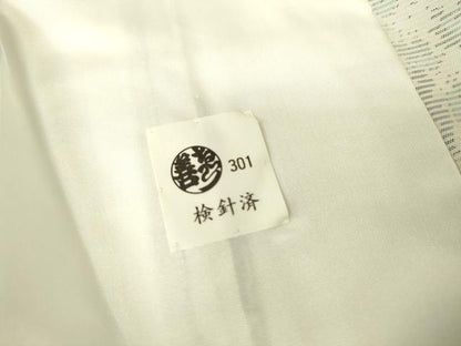 平和屋着物▽本場大島紬　白大島　単衣　霞樹林文　ゑり善扱い　正絹　逸品　未使用　DAAT9633az