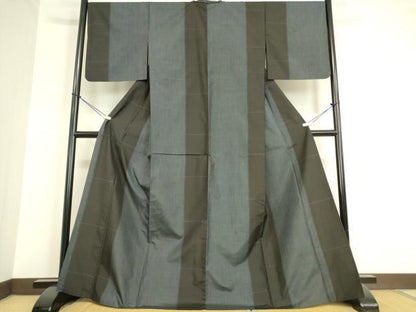 平和屋着物▽本場大島紬 単衣 9マルキ 間道 正絹 逸品 DAAT9659az