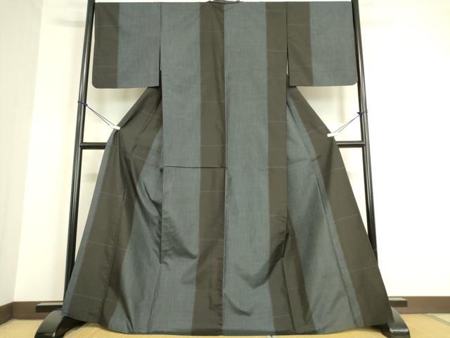 平和屋着物▽本場大島紬 単衣 9マルキ 間道 正絹 逸品 DAAT9659az