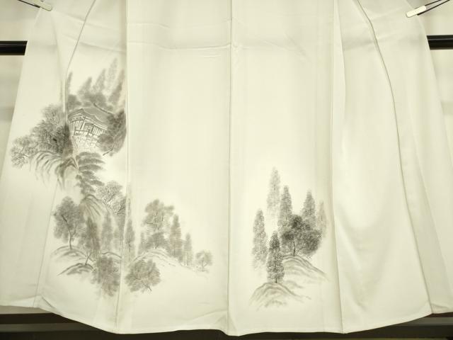 平和屋着物▽訪問着 単衣 風景樹林文 手描き 高島屋扱い 洗える着物 DAAT9664az