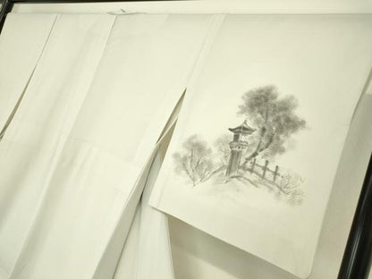 平和屋着物▽訪問着 単衣 風景樹林文 手描き 高島屋扱い 洗える着物 DAAT9664az