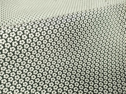 平和屋着物▽小紋 単衣 小花 黒地 洗える着物 DAAT9683az
