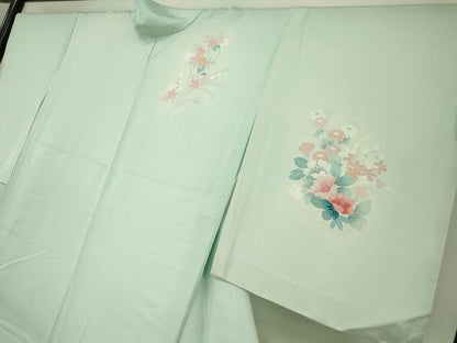 平和屋着物▽訪問着 単衣 友禅 花籠文 暈し染め 正絹 逸品 未使用 DAAT9680az