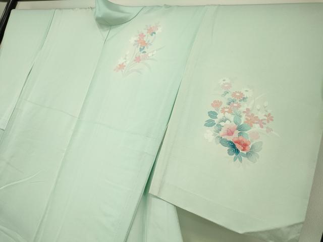平和屋着物▽訪問着 単衣 友禅 花籠文 暈し染め 正絹 逸品 未使用 DAAT9680az