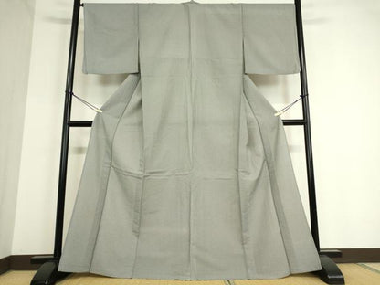 平和屋着物▽小紋 単衣 小花 黒地 洗える着物 DAAT9683az