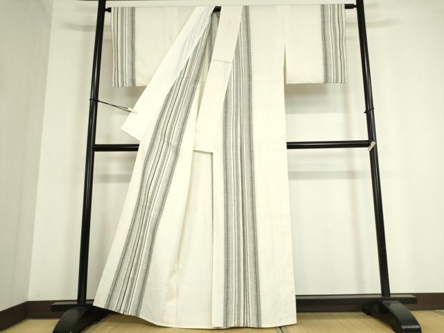 平和屋着物▽上質な紬 単衣 間道 正絹 逸品 DAAT9693az