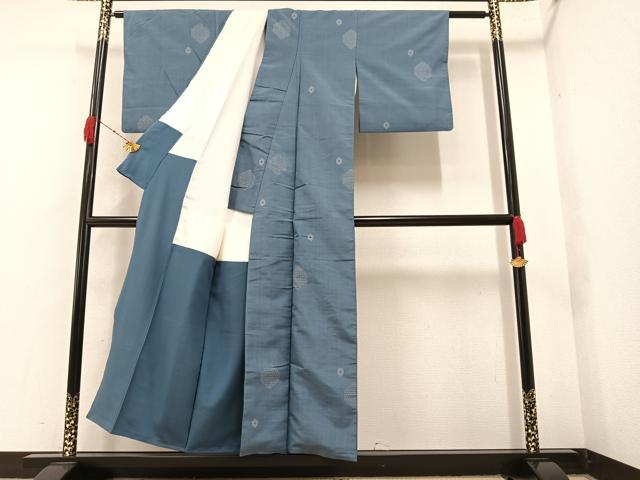 平和屋着物■上質な紬　亀甲文　正絹　逸品　AAAX9077ph