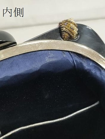 平和屋本店●和装小物　ビーズバッグ　和装バッグ　草花　がま口　持ち手付き　レトロ　逸品　DZAA11180kh5
