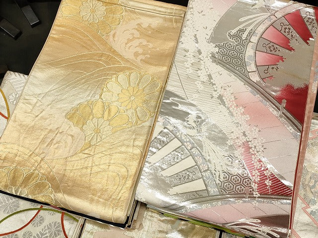平和屋本店■袋帯 西陣 まとめて100点 鳳凰 鶴 蝶 更紗 花柄 七宝 宝相華 寿字 金銀糸 など 着用可能多数 未使用品有 全て正絹 se3412