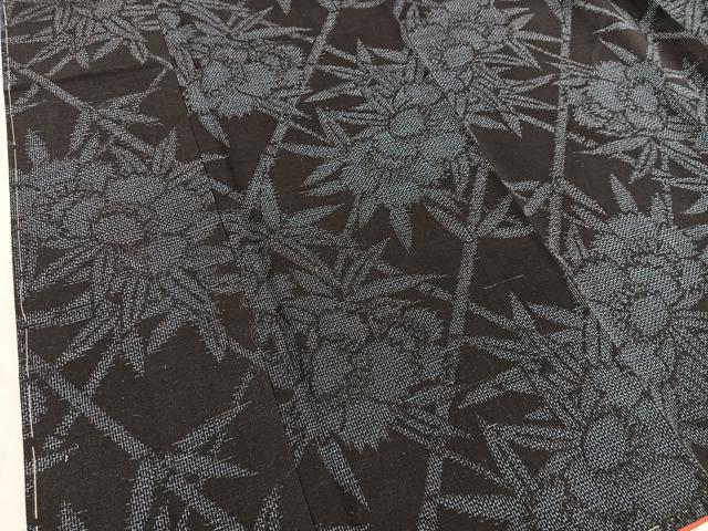 平和屋着物●上質な紬 格子花笹文 正絹 逸品 未使用 BAAU4673gt