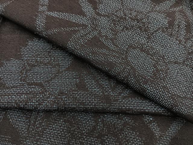 平和屋着物●上質な紬 格子花笹文 正絹 逸品 未使用 BAAU4673gt