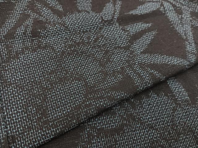 平和屋着物●上質な紬 格子花笹文 正絹 逸品 未使用 BAAU4673gt