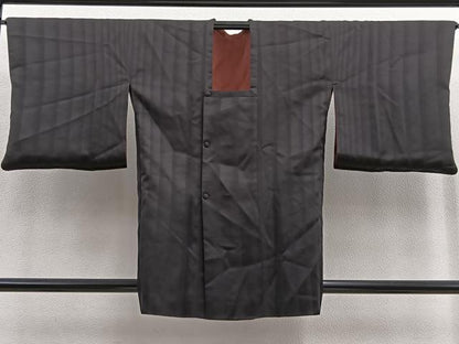 平和屋着物∞道行コート リバーシブル 流線地紋 雀茶色 正絹 逸品 BAAU4684gt