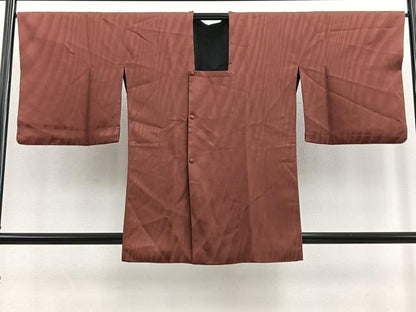 平和屋着物∞道行コート リバーシブル 流線地紋 雀茶色 正絹 逸品 BAAU4684gt
