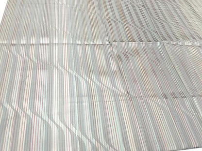 平和屋着物▽道行コート　単衣　雨コート　縞　ロング丈　正絹　逸品　CAAV5617id