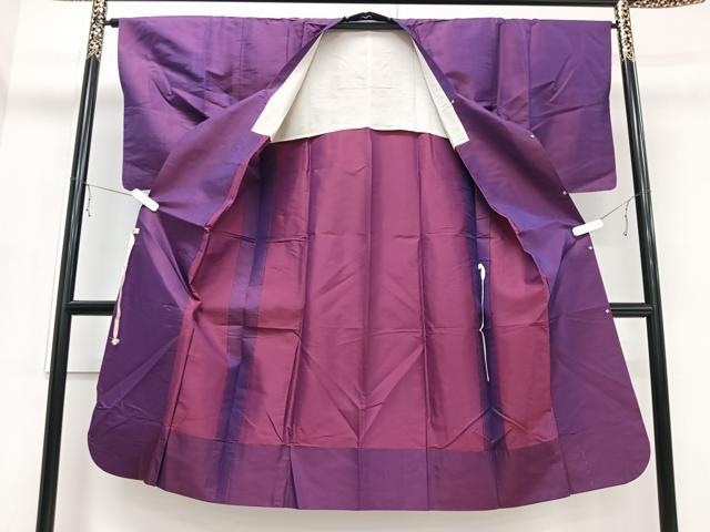 平和屋着物▽道行コート 単衣 雨コート 霞文 ロング丈 正絹 逸品 CAAV5632id