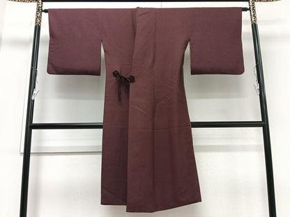 平和屋着物＃本加賀友禅作家　大西正廣　道中着　吉祥地紋　葡萄色　ロング丈　正絹　逸品　CAAV5625id